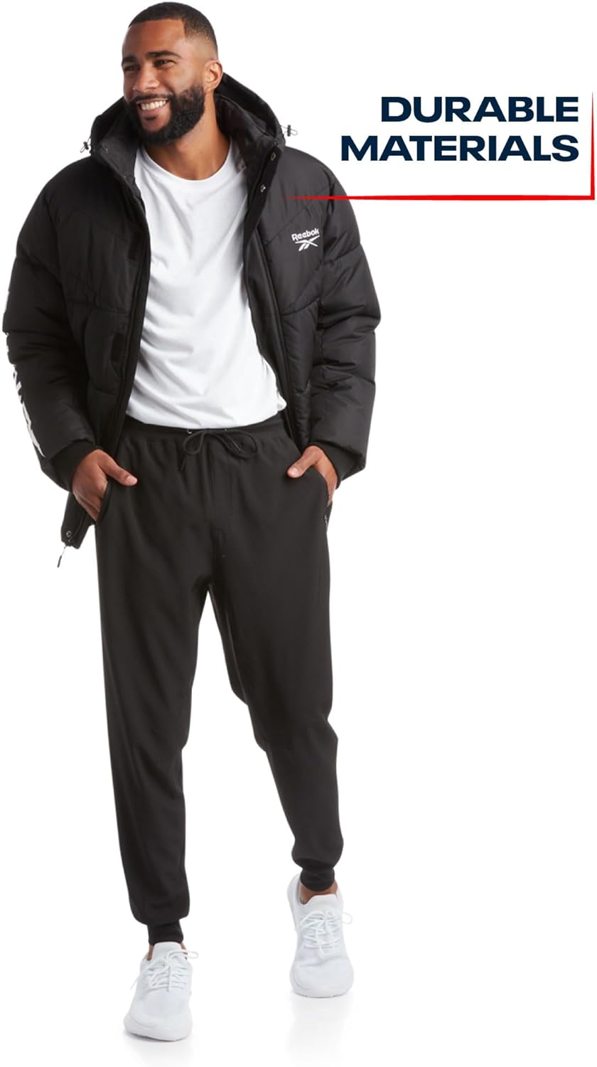 Reebok Men's Winter Jacket - Heavyweight Quilted Puffer Parka Coat - Weather Resistant Ski Jacket for Men (M-XXL) - Image 4